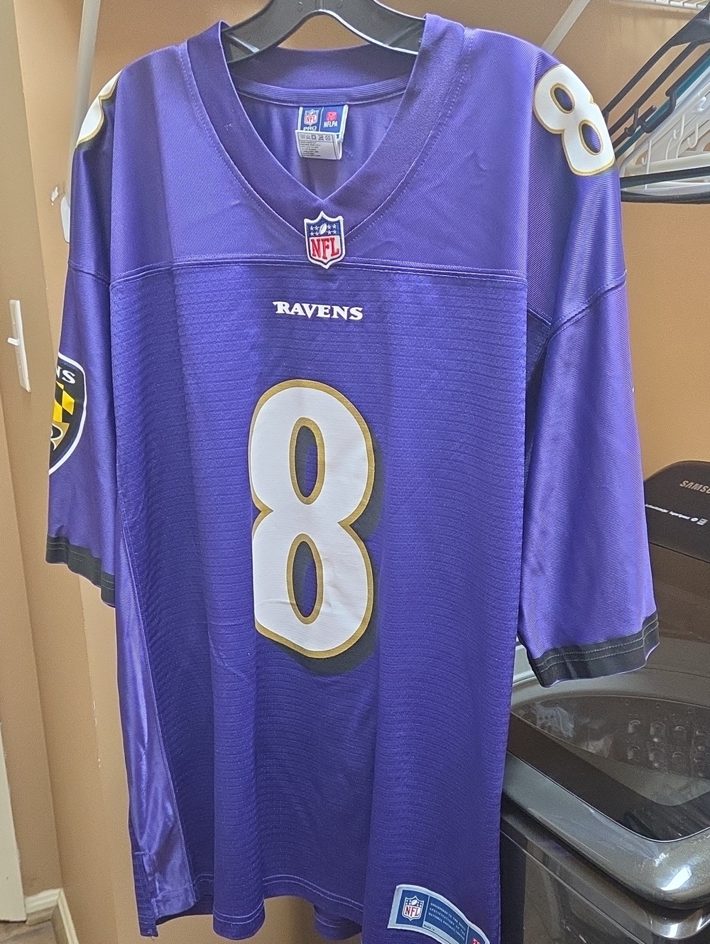 NFL Baltimore Ravens Purple and White #8 Football Jersey